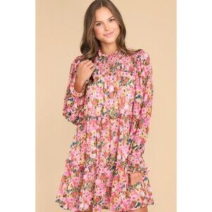 Women's Romance Everywhere Floral Print Long Sleeve Dress Size L